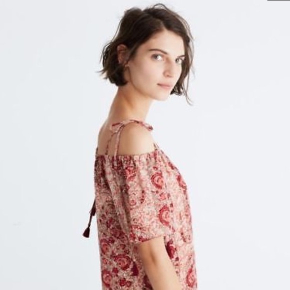 Madewell Silk Cold-Shoulder Dress - Picture 3 of 4